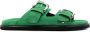 P.A.R.O.S.H. double-buckle suede slides Green - Thumbnail 1