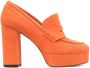 P.A.R.O.S.H. penny-slot 115mm suede platform sandals Orange - Thumbnail 1