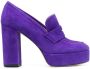 P.A.R.O.S.H. penny-slot 115mm suede platform sandals Purple - Thumbnail 1