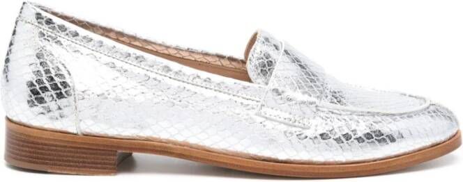 P.A.R.O.S.H. snake-effect loafers Silver