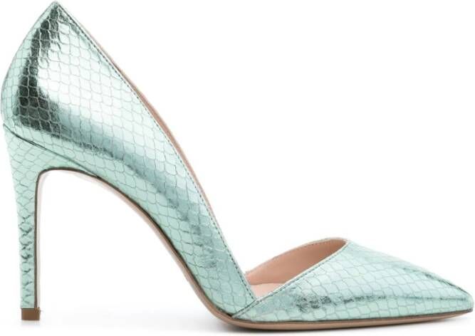 P.A.R.O.S.H. snakeskin-effect leather pumps Green