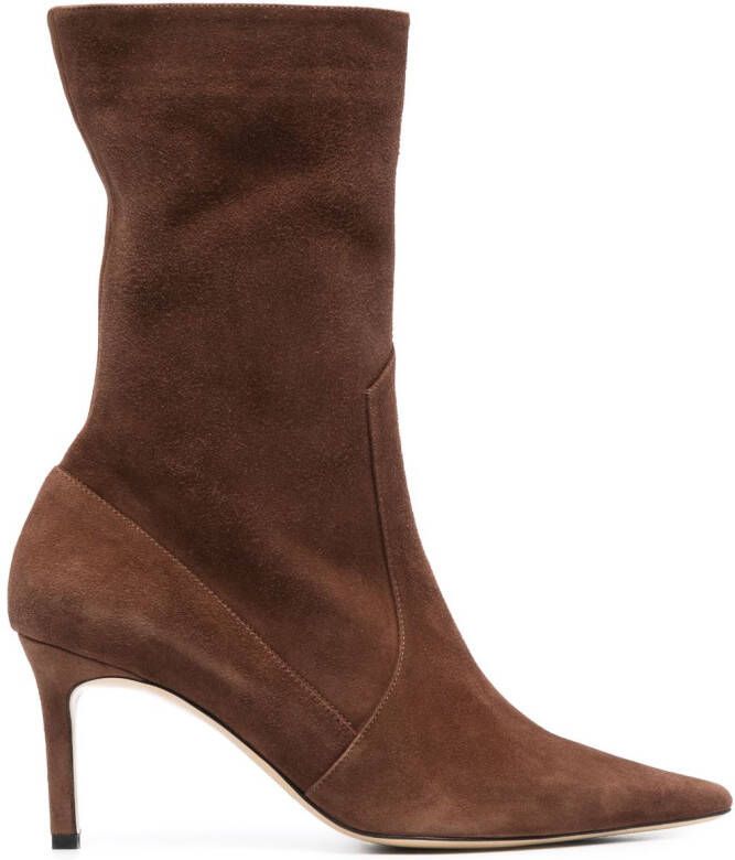 P.A.R.O.S.H. Stivale 80mm suede ankle boots Brown