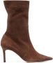 P.A.R.O.S.H. Stivale 80mm suede ankle boots Brown - Thumbnail 1