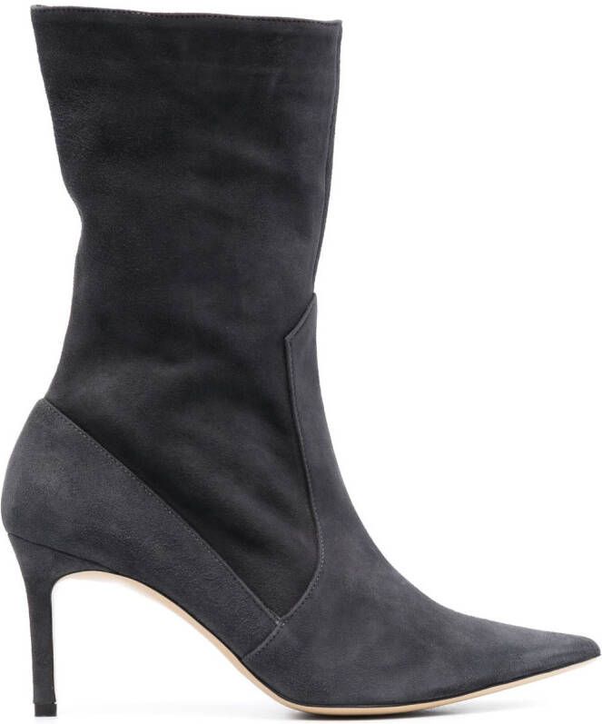 P.A.R.O.S.H. Stivale 80mm suede ankle boots Grey