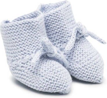 Patachou bow-detail knitted pre-walkers Blue