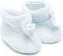 Patachou crochet-knit knot-detail crib shoes Blue - Thumbnail 1
