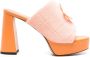 Patou x Bettina Vermillon Anita 110mm padded mules Orange - Thumbnail 1