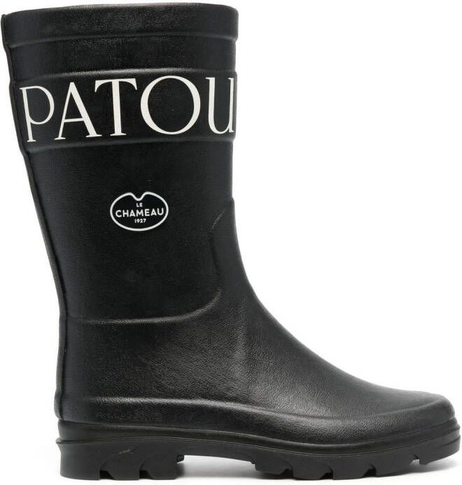 Patou x Le Chateau logo-print wellies Black