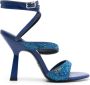 Patrizia Pepe 100mm glittered leather sandals Blue - Thumbnail 1