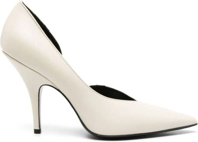 Patrizia Pepe 100mm pointed-toe leather pumps Neutrals