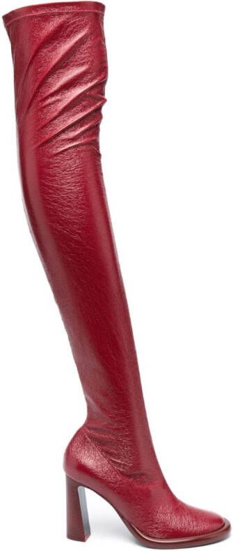 Patrizia Pepe 100mm thigh-high boots Red