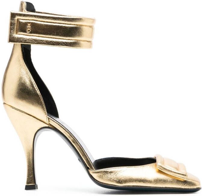 Patrizia Pepe 110mm ankle-strap sandals Gold