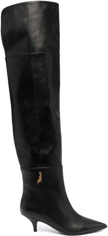 Patrizia Pepe 50mm thigh-length leather boots Black