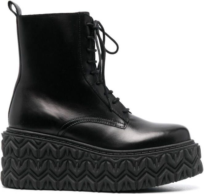 Patrizia Pepe 80mm logo-embossed sole ankle boots Black