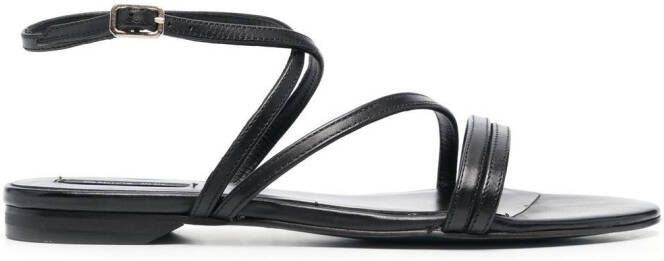 Patrizia Pepe buckle-fastened leather sandals Black