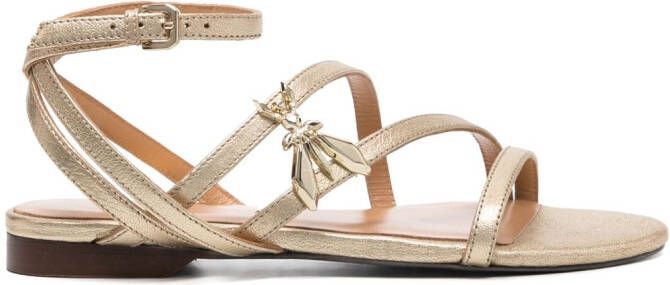 Patrizia Pepe buckle-fastened leather sandals Gold