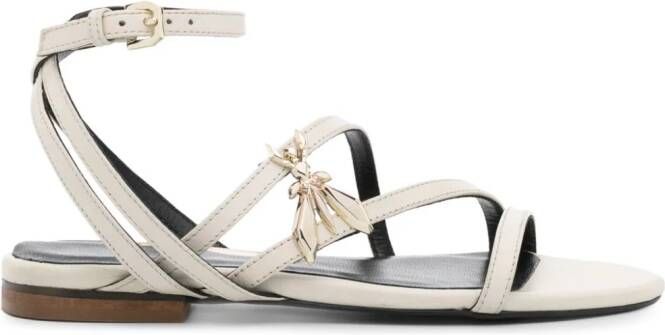 Patrizia Pepe Fly-plaque leather sandals White