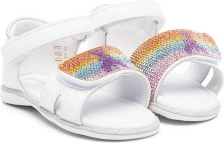 Patrizia Pepe rhinestone-embellished touch-strap sandals White