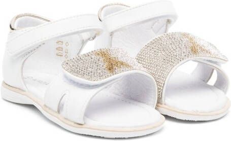 Patrizia Pepe rhinestone-embellished touch-strap sandals White