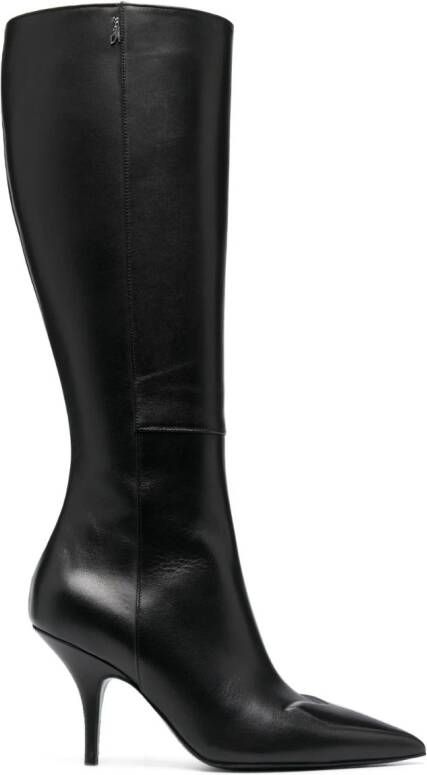Patrizia Pepe 90mm leather knee-high boots Black