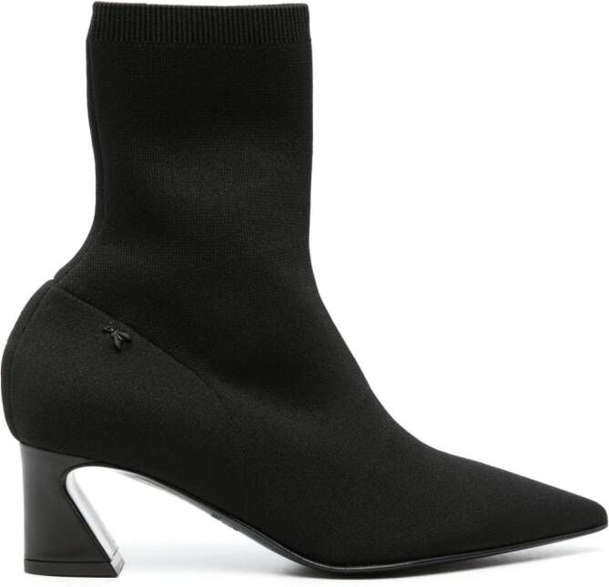 Patrizia Pepe knitted 60mm leather ankle boots Black