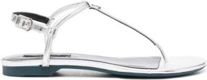 Patrizia Pepe metallic-effect thong-strap sandals Silver