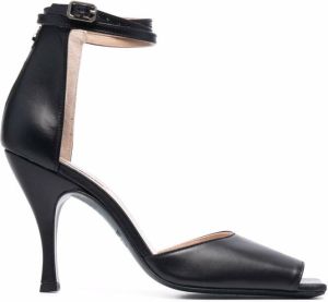 Patrizia Pepe open-toe leather sandals Black