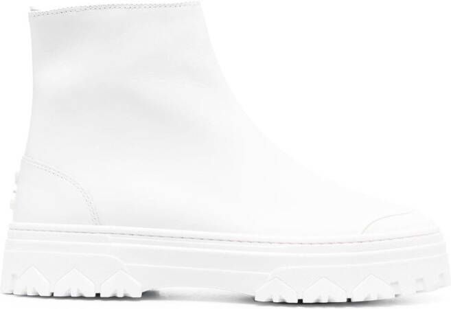 Patrizia Pepe zip-up ankle boots White