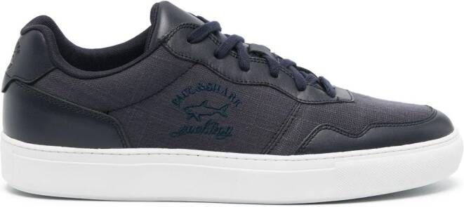 Paul & Shark logo-embroidered leather sneakers Blue
