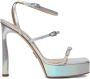 Paul Andrew Slinky 125mm iridescent platform sandals Silver - Thumbnail 1