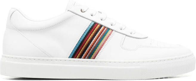 Paul Smith Fermi artist-stripe leather sneakers White