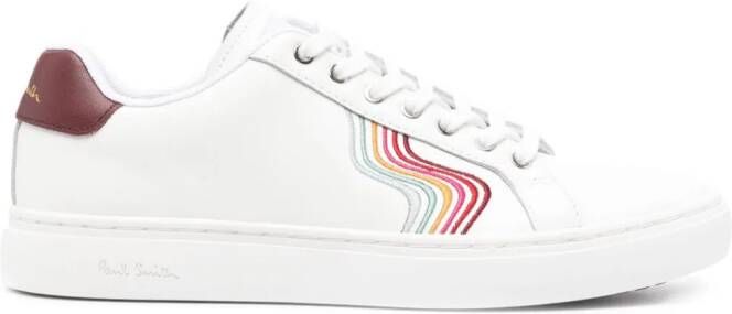 Paul Smith Lapin swirl-embroidered leather sneakers White