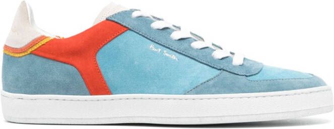 Paul Smith logo-print suede lace-up sneakers Blue