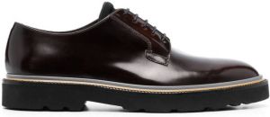 Paul Smith polished-effect derby shoes Brown