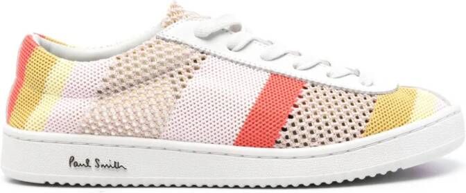 Paul Smith striped open-knit sneakers Pink