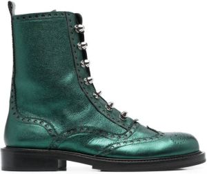 Paul Warmer Armada metallic-leather boots Green