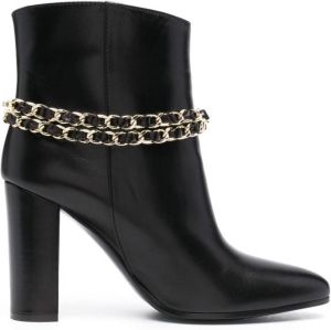 Paul Warmer chain-link ankle boots Black