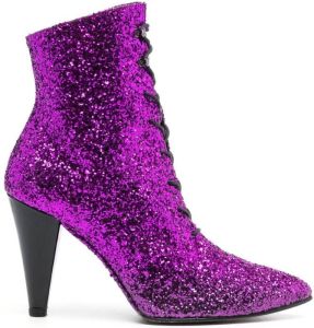 Paul Warmer embellished ankle boots Purple