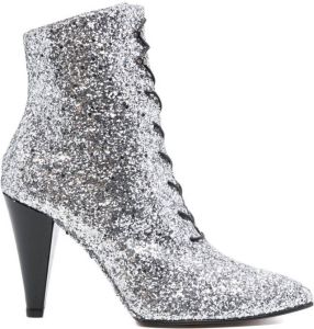 Paul Warmer lace-up ankle boots Silver