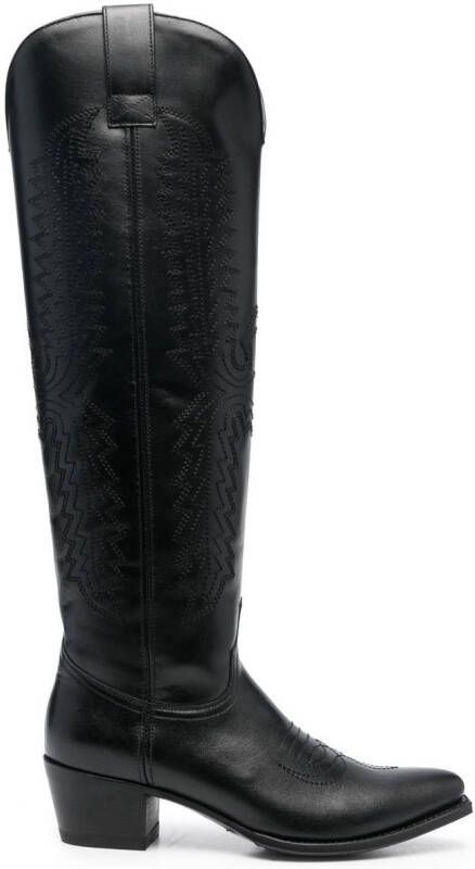 Paul Warmer pointed-toe cowboy boots Black