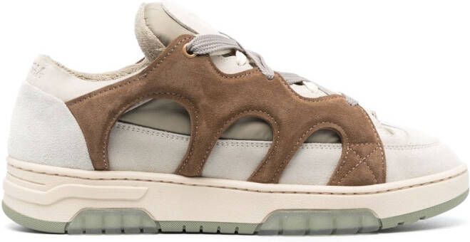 Paura panelled low-top sneakers Neutrals