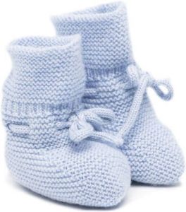 Paz Rodriguez wool-knit booties Blue