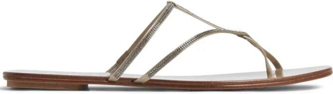 Pedro Garcia crystal-embellished strap sandals Gold