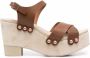 Pedro Garcia Dunia leather clog sandals Brown - Thumbnail 1