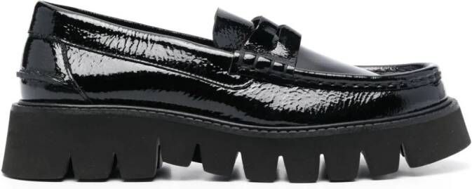 Pedro Garcia penny-slot leather loafers Black