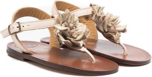 Pèpè buckle-fastening ruffle-trim sandals Neutrals