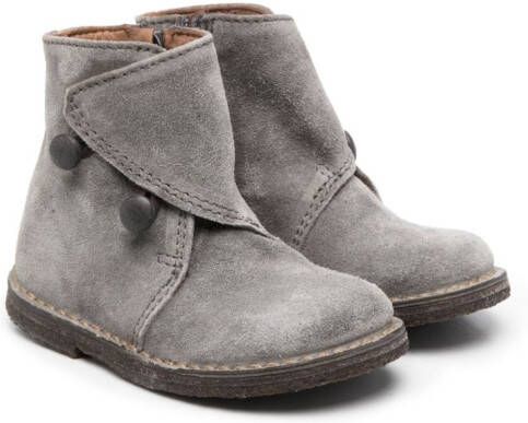 Pèpè button-detail suede boots Grey