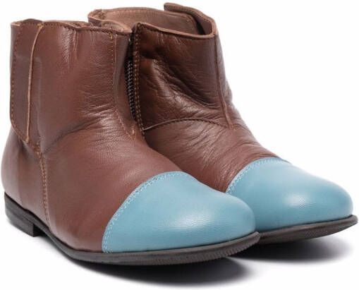 Pèpè colour-block ankle boots Brown