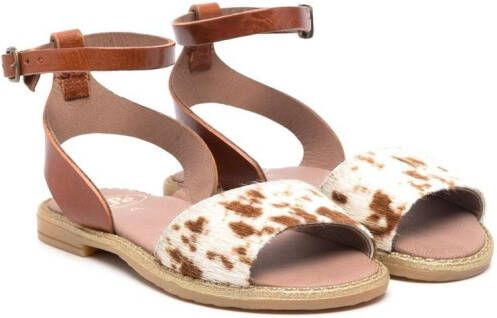 Pèpè cow-print open-toe sandals Neutrals