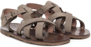 Pèpè cross-strap leather sandals Grey